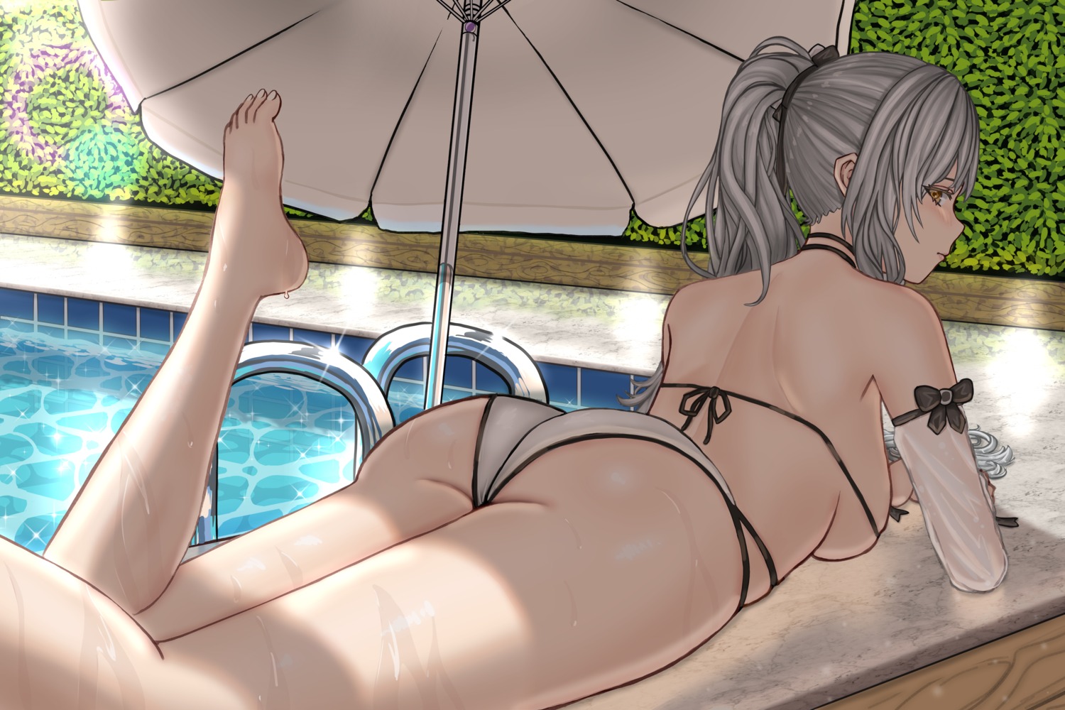 ass azur_lane bikini craiven drake_(azur_lane) feet swimsuits