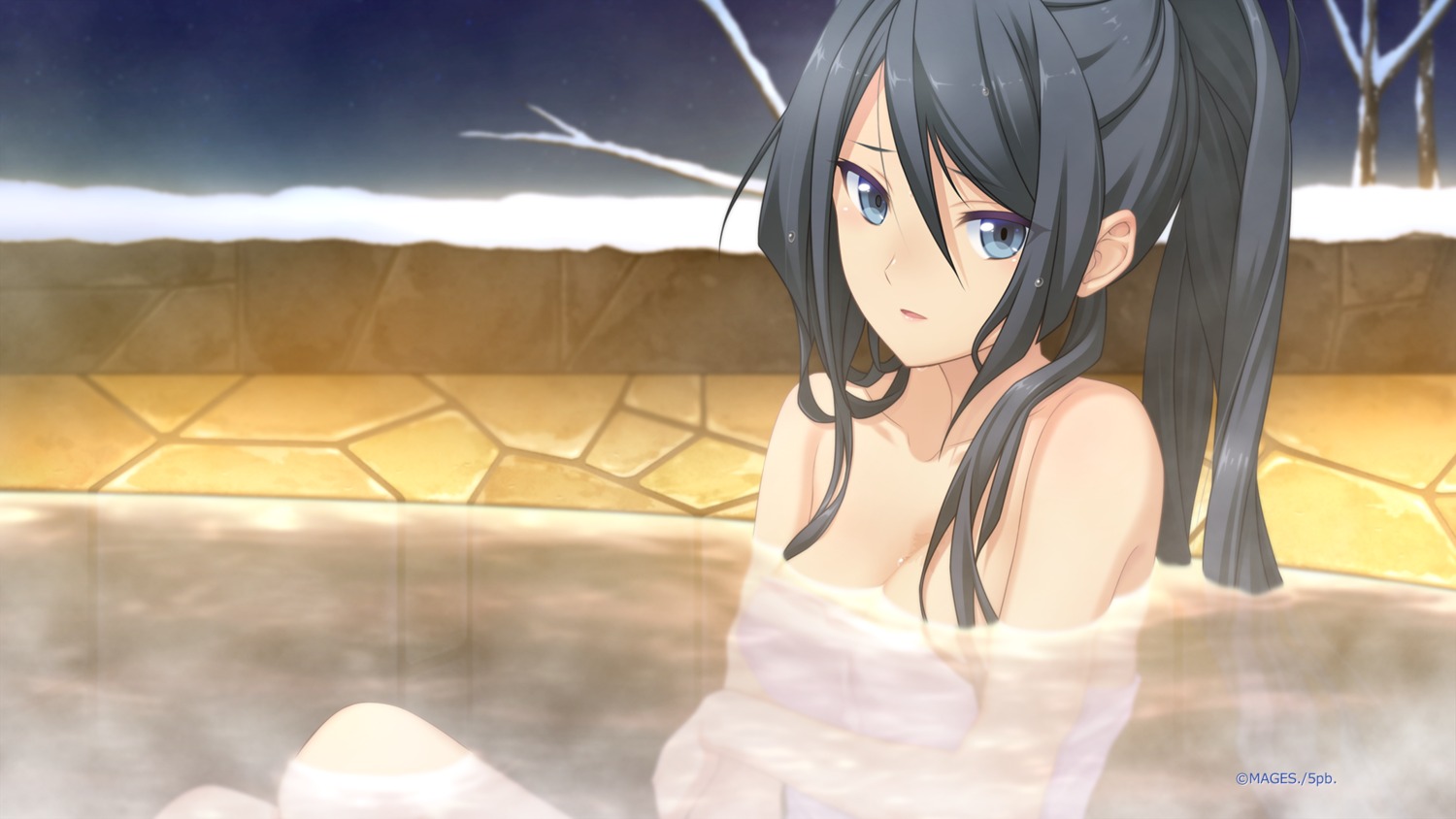 5pb. bathing breast_hold game_cg mages. memories_off_-innocent_file- onsen tagme towel wet