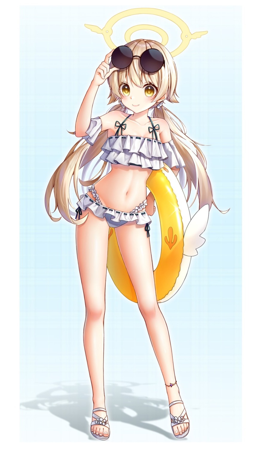 ajitani_hifumi bikini blue_archive halo loli megane sooouo1 swimsuits