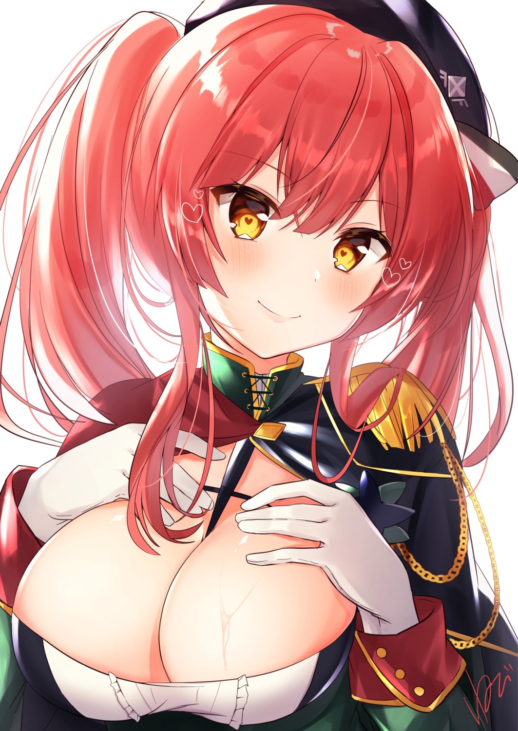 azur_lane breast_hold cleavage nenobi_(nenorium) no_bra uniform zara_(azur_lane)