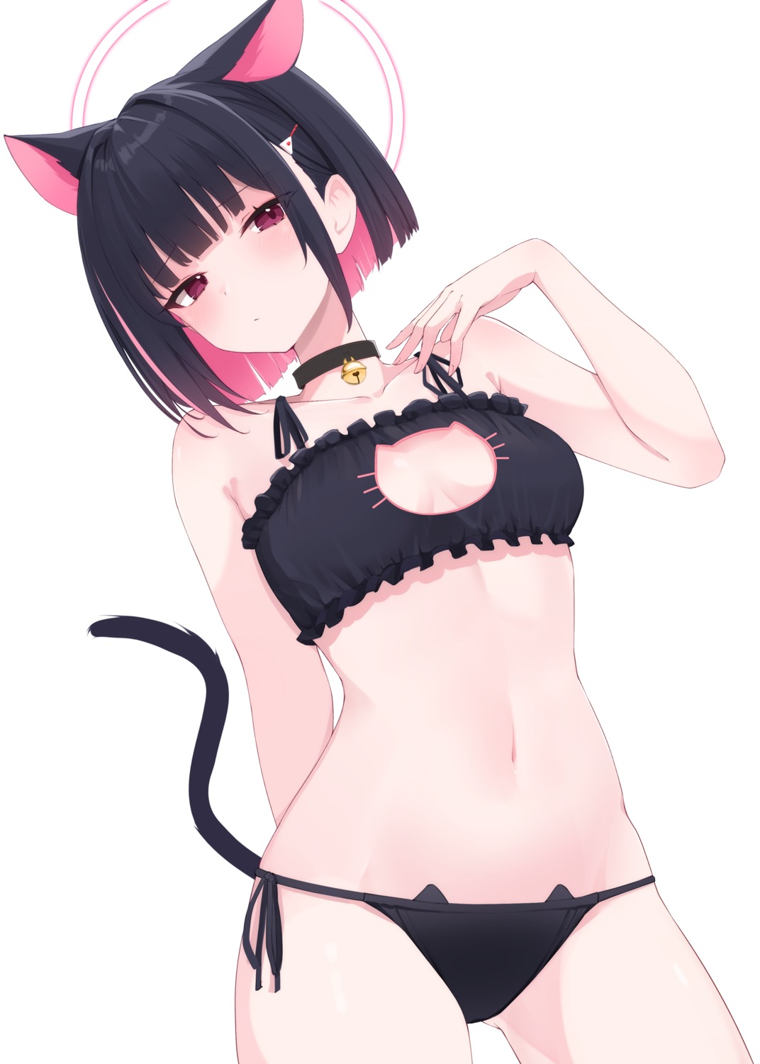 animal_ears blue_archive bra exiadoon halo kyouyama_kazusa nekomimi pantsu string_panties tail