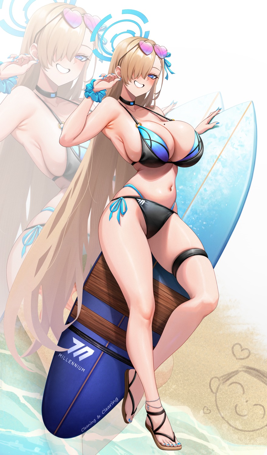 bikini blue_archive garter halo ichinose_asuna megane st_r swimsuits