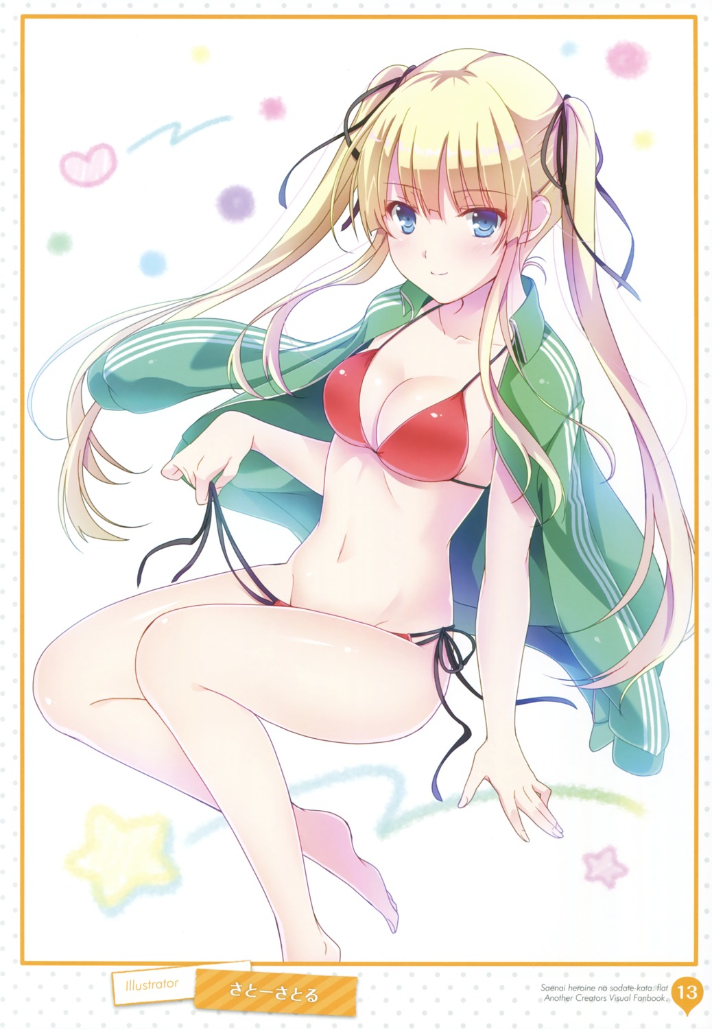 bikini cleavage panty_pull saenai_heroine_no_sodatekata saenai_heroine_no_sodatekata_flat satou_satoru sawamura_spencer_eriri swimsuits undressing