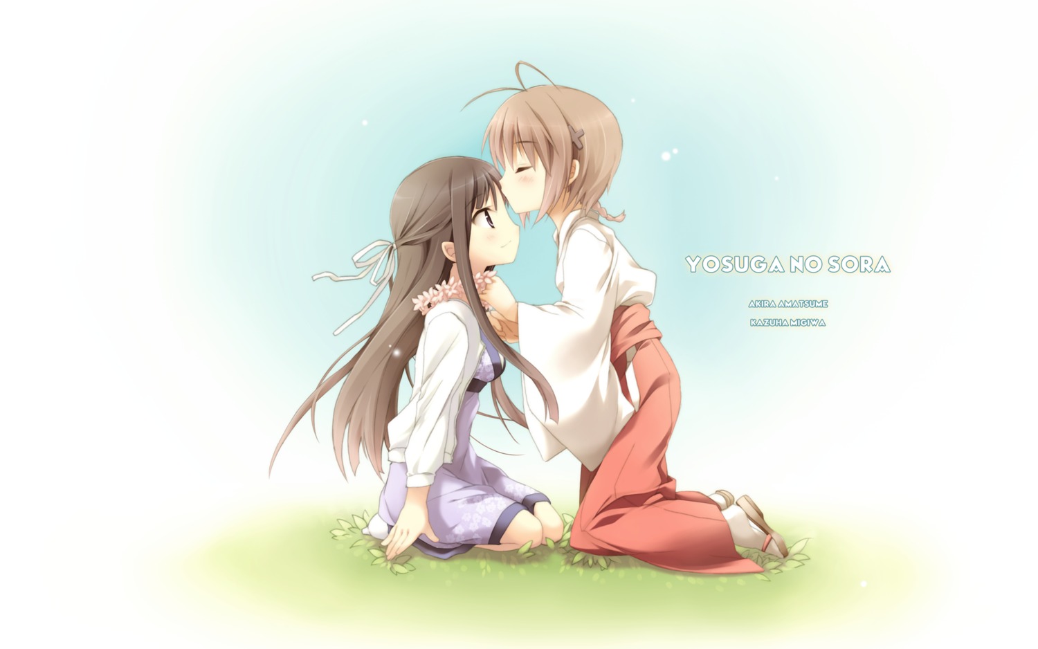 amatsume_akira dress migiwa_kazuha miko suimya wallpaper yosuga_no_sora yuri