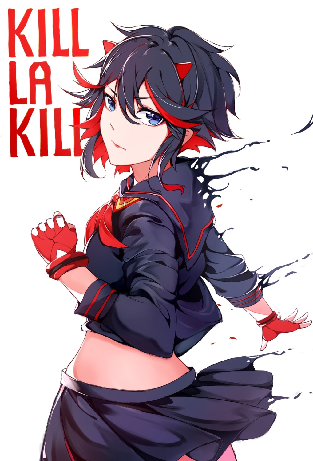 horns kill_la_kill lanzero matoi_ryuuko seifuku skirt_lift