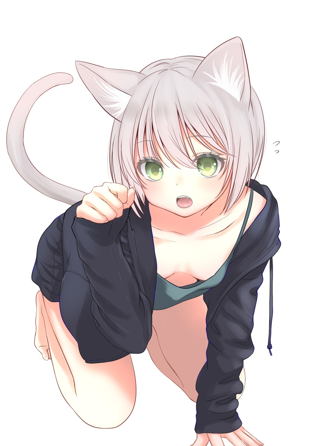 animal_ears nekomimi no_bra tagme tail