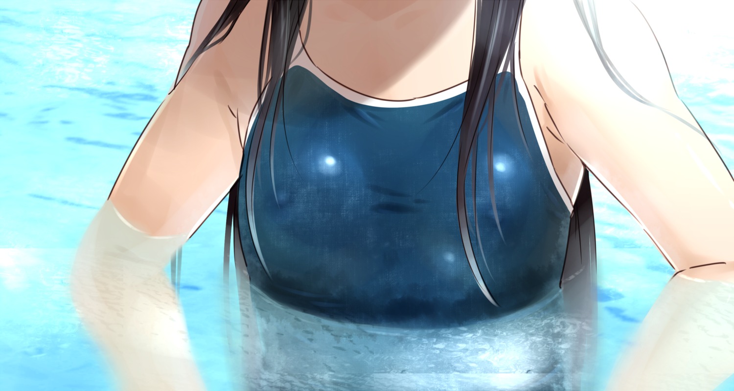 school_swimsuit see_through swimsuits wachiwo wet