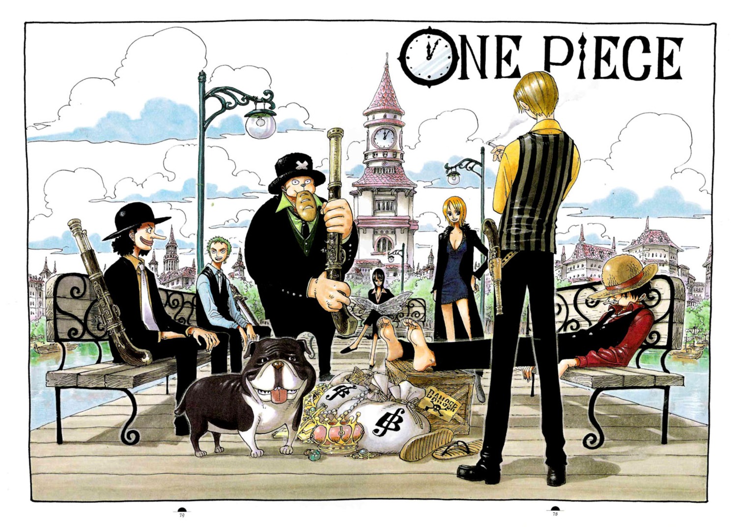 cleavage gun monkey_d_luffy nami nico_robin oda_eiichirou one_piece roronoa_zoro tony_tony_chopper usopp vinsmoke_sanji