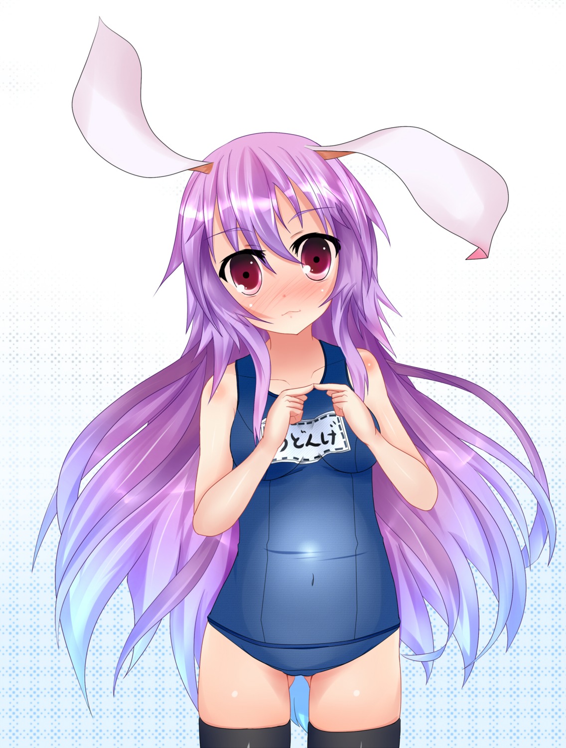 animal_ears bunny_ears loki_78 reisen_udongein_inaba school_swimsuit swimsuits thighhighs touhou