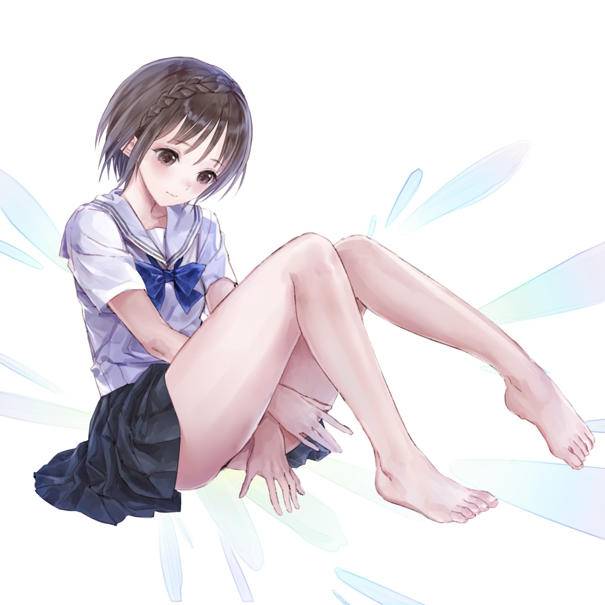 blue_reflection blue_reflection_ray feet hirahara_hiori kishida_mel koei_tecmo seifuku skirt_lift