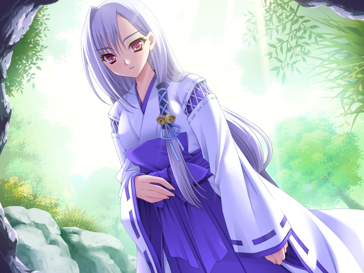 game_cg japanese_clothes kurenai_no_tsuki miko otonashi_akari riv