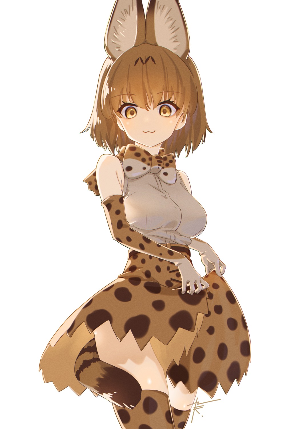 910m27r animal_ears kemono_friends serval skirt_lift tail thighhighs