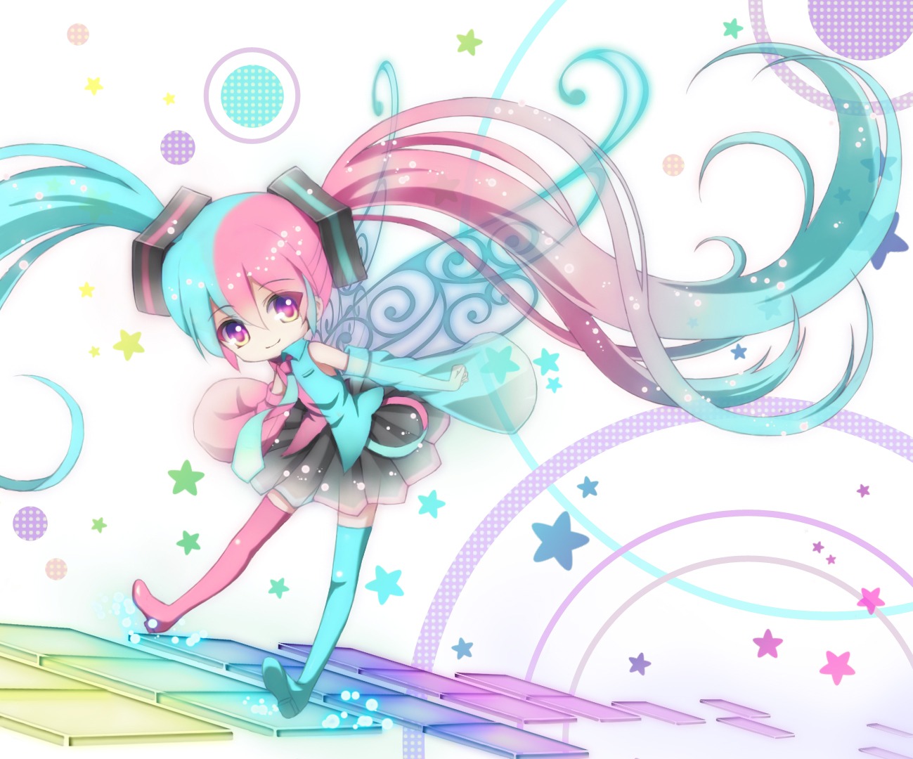 chibi fairy hatsune_miku see_through thighhighs toki_(toki-master) vocaloid wings