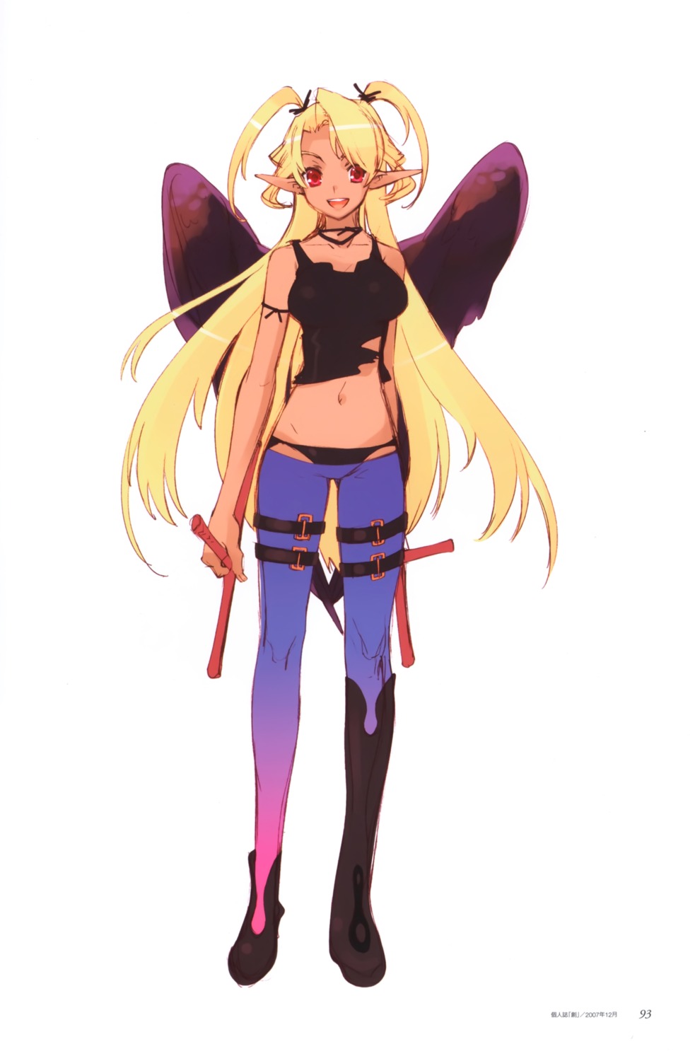 devil ito_noizi overfiltered pantsu torn_clothes wings