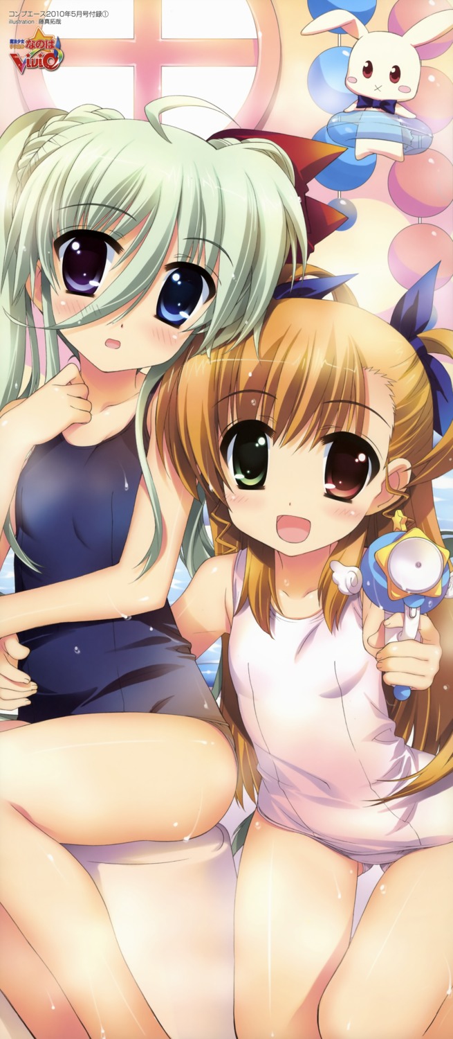 einhart_stratos fujima_takuya heterochromia loli mahou_shoujo_lyrical_nanoha mahou_shoujo_lyrical_nanoha_vivid school_swimsuit swimsuits vivio