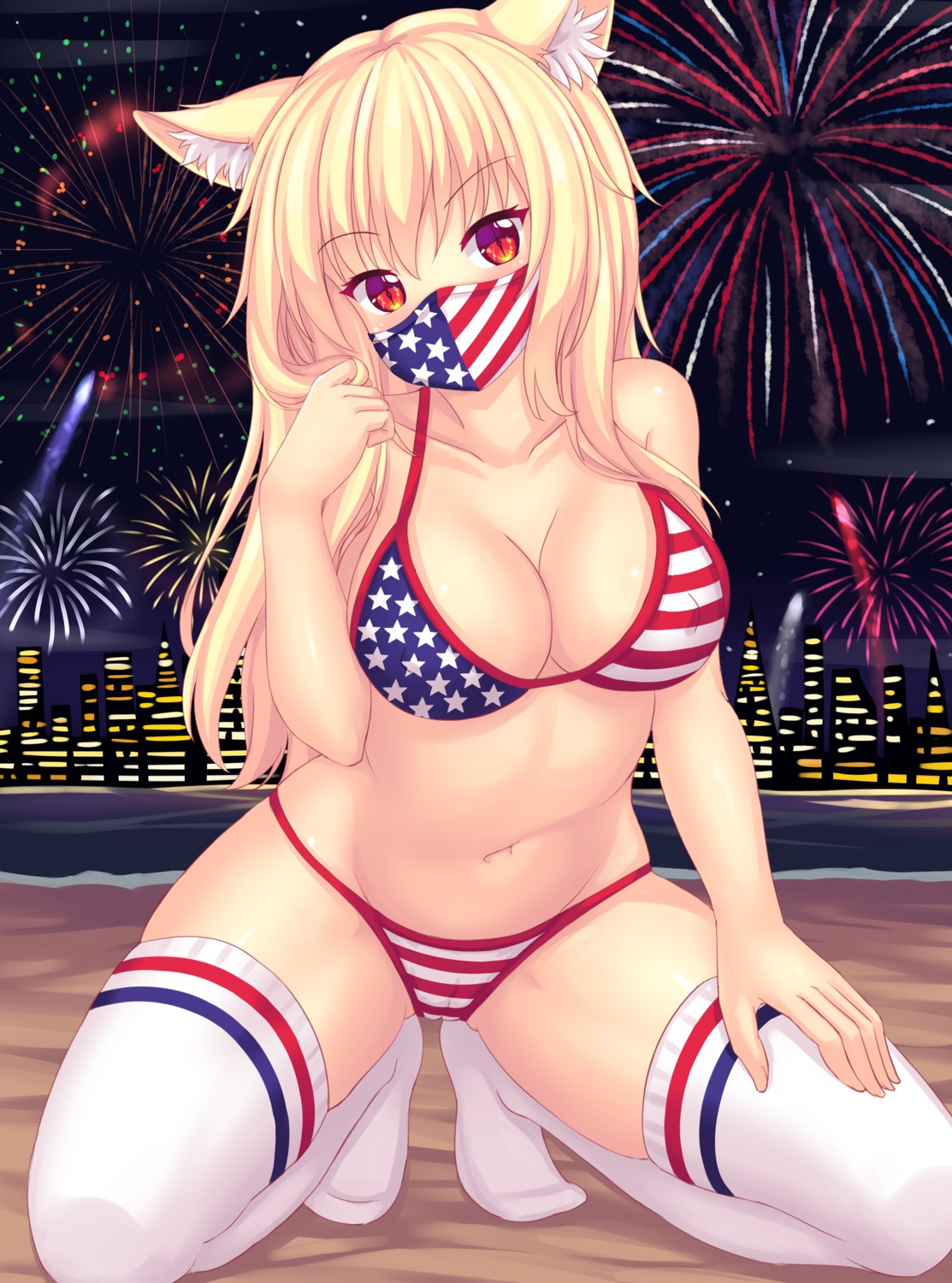 animal_ears bikini cameltoe cleavage erect_nipples fast-runner-2024 swimsuits thighhighs tiffy