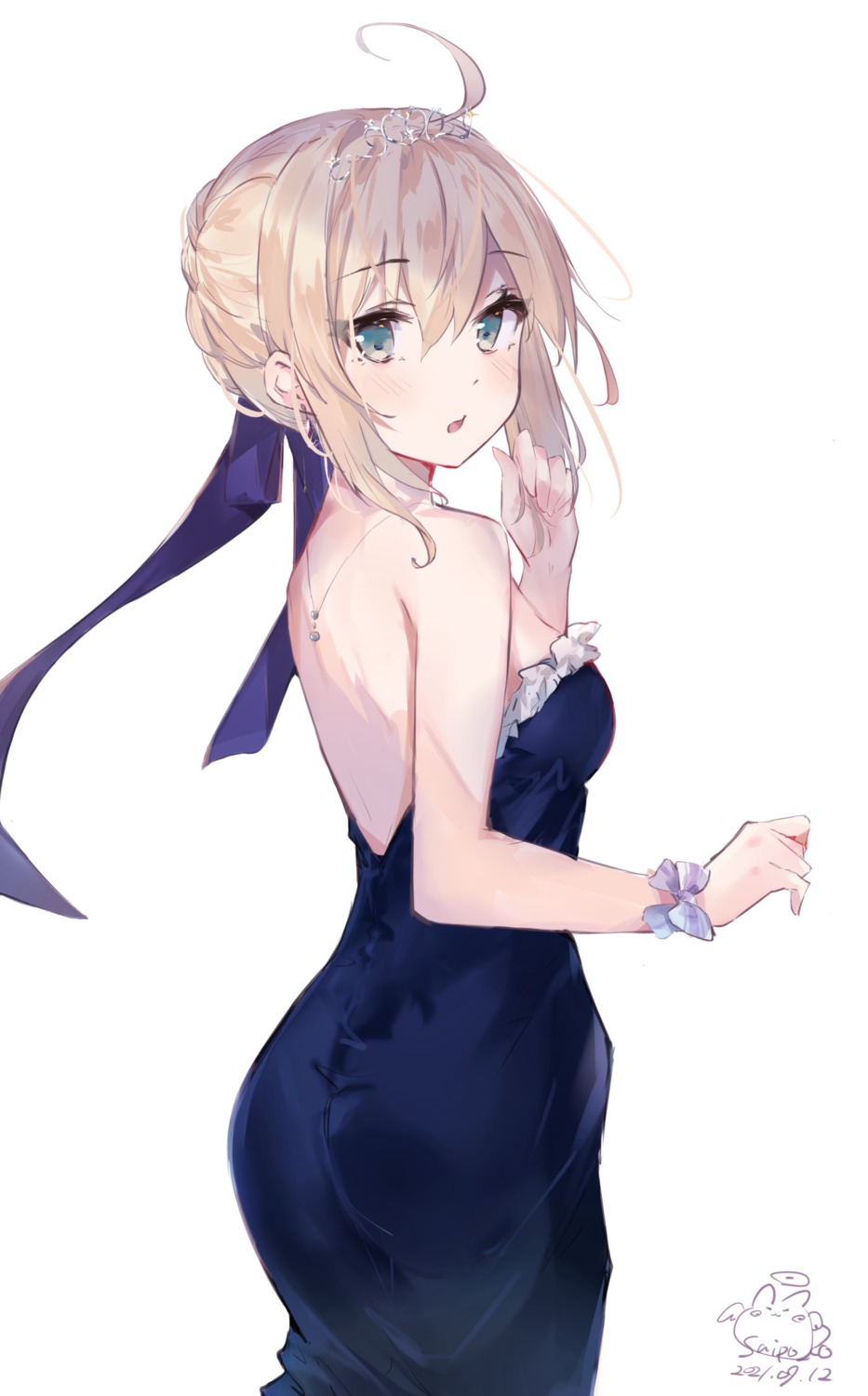 ass dress fate/grand_order no_bra saber sai_(saipoko)