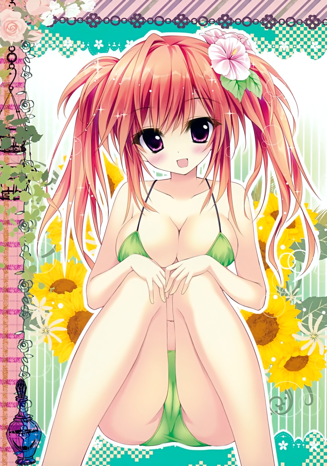 ame_zaiku bikini cameltoe cleavage shiramori_yuse swimsuits