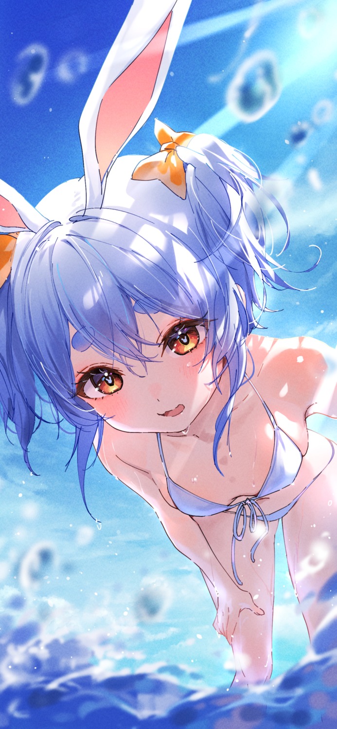 bikini bunny_girl hololive misekiss swimsuits usada_pekora wet