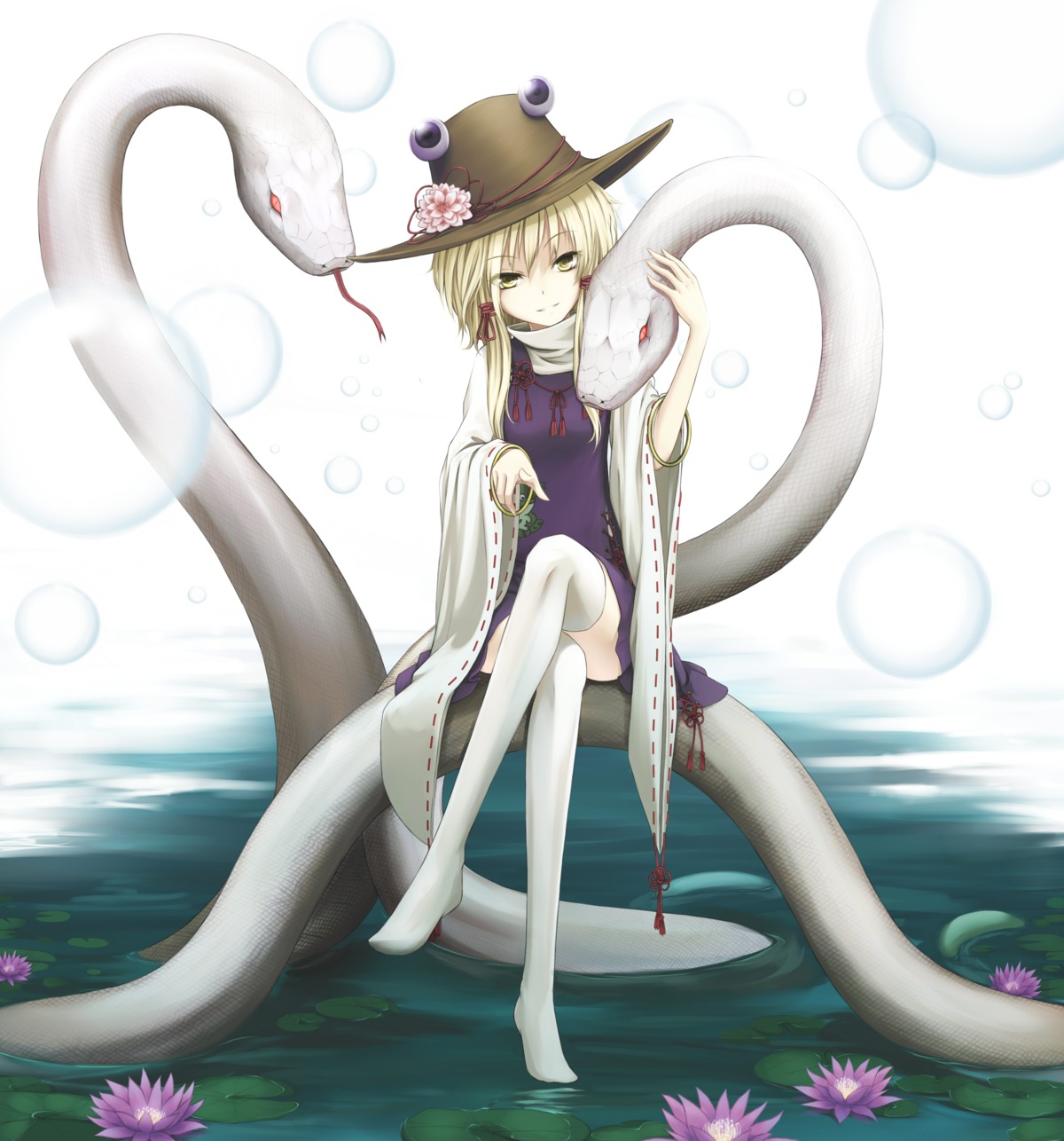 cloudy.r mishaguji moriya_suwako thighhighs touhou