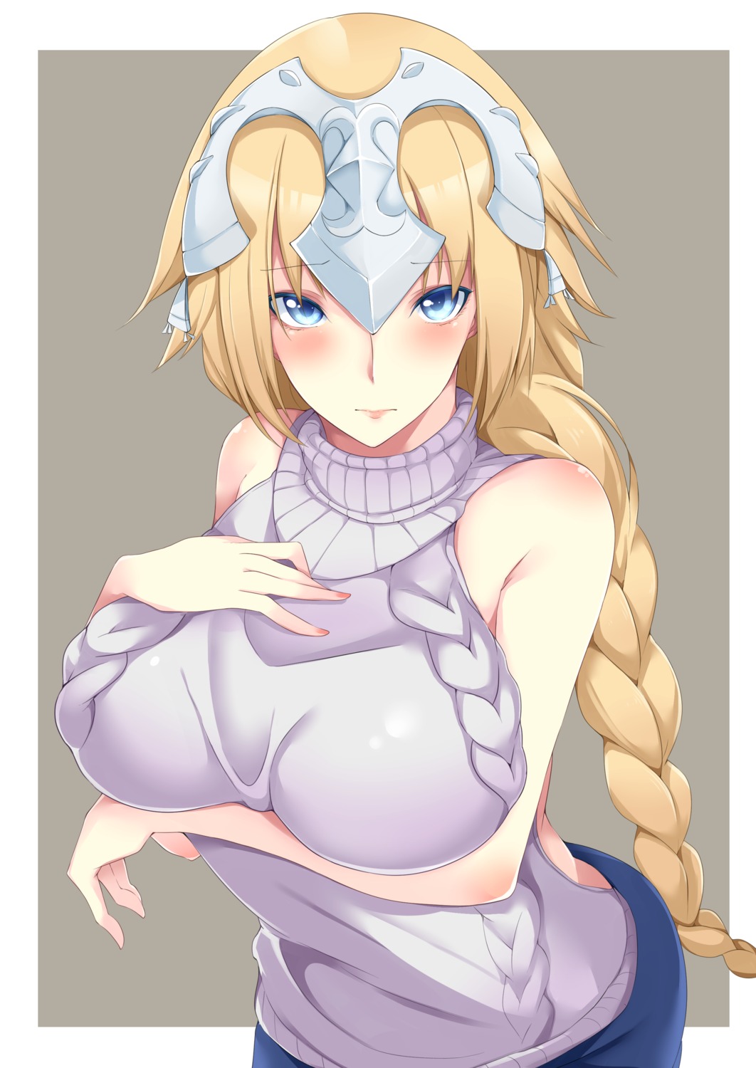 breast_hold fate/apocrypha fate/grand_order fate/stay_night jeanne_d'arc jeanne_d'arc_(fate) kyoukai_(pixiv3064042) sweater