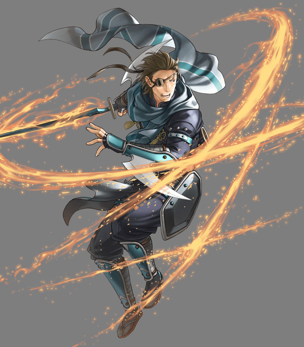 armor eyepatch fire_emblem fire_emblem:_souen_no_kiseki haar kita_senri ninja nintendo sword weapon