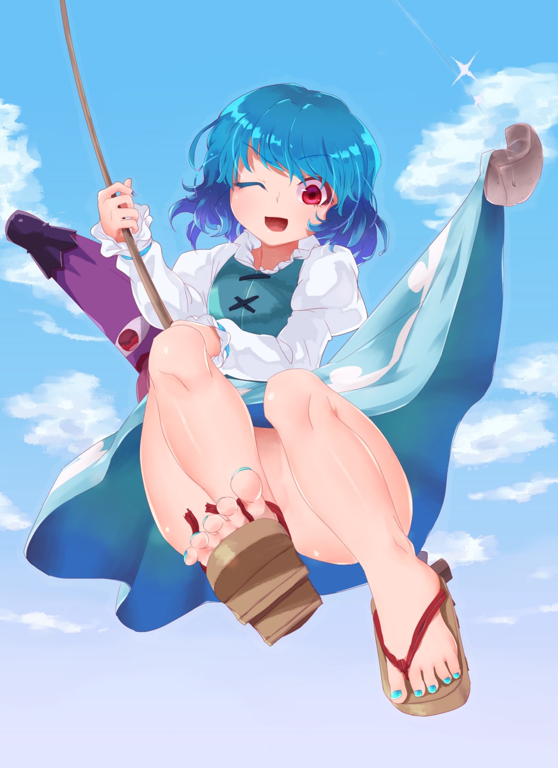 nopan skirt_lift tatara_kogasa touhou user_hsed5747