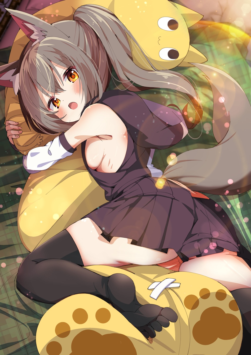 animal_ears cameltoe majima pantsu skirt_lift tail thighhighs