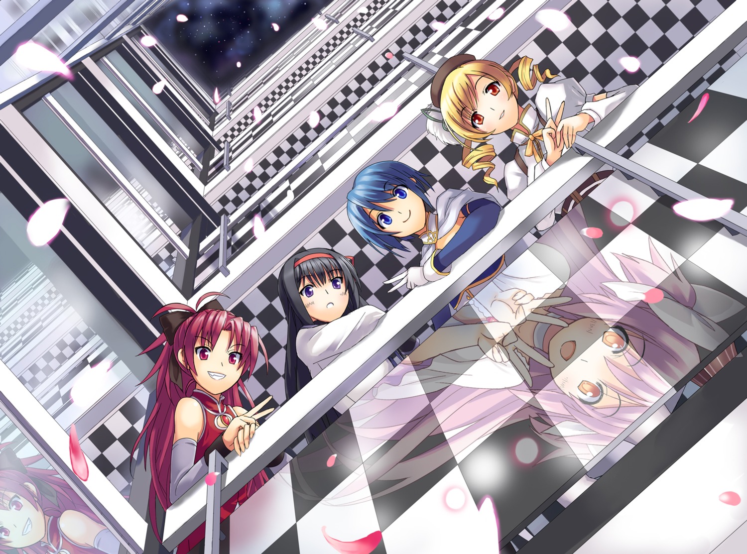 akemi_homura kaname_madoka miki_sayaka minazuki_(karashikazoku) puella_magi_madoka_magica sakura_kyouko tomoe_mami