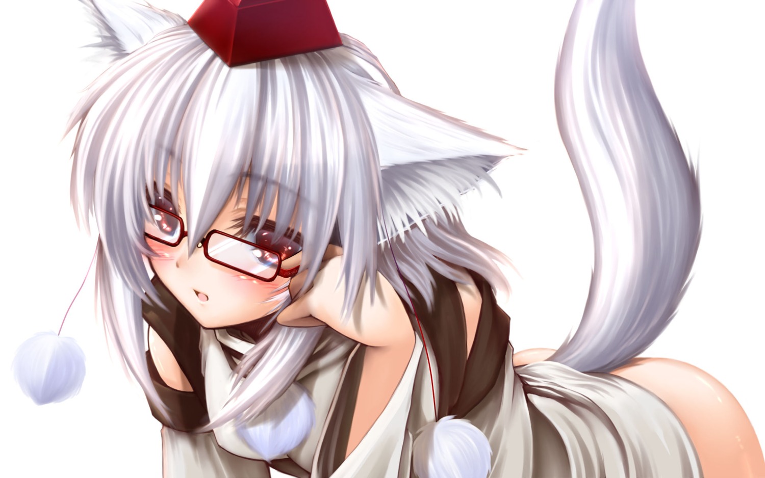 .npg animal_ears bottomless inubashiri_momiji tail touhou wallpaper