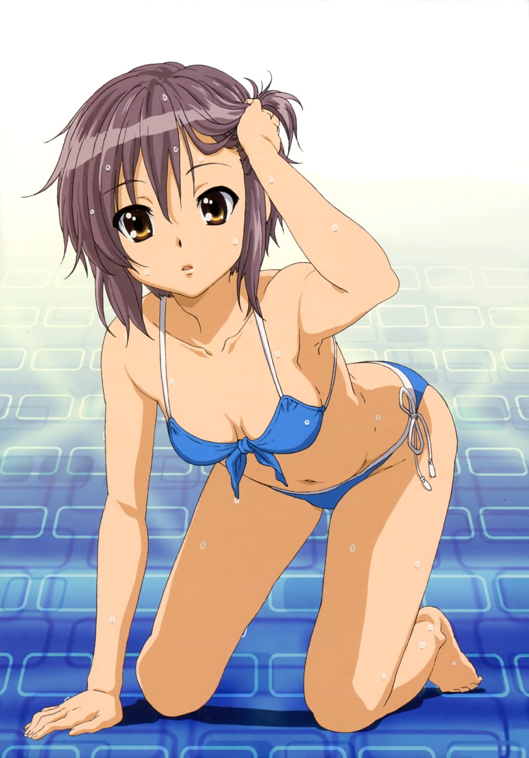 bikini cleavage detexted nagato_yuki satou_tatsuya suzumiya_haruhi_no_yuuutsu swimsuits wet