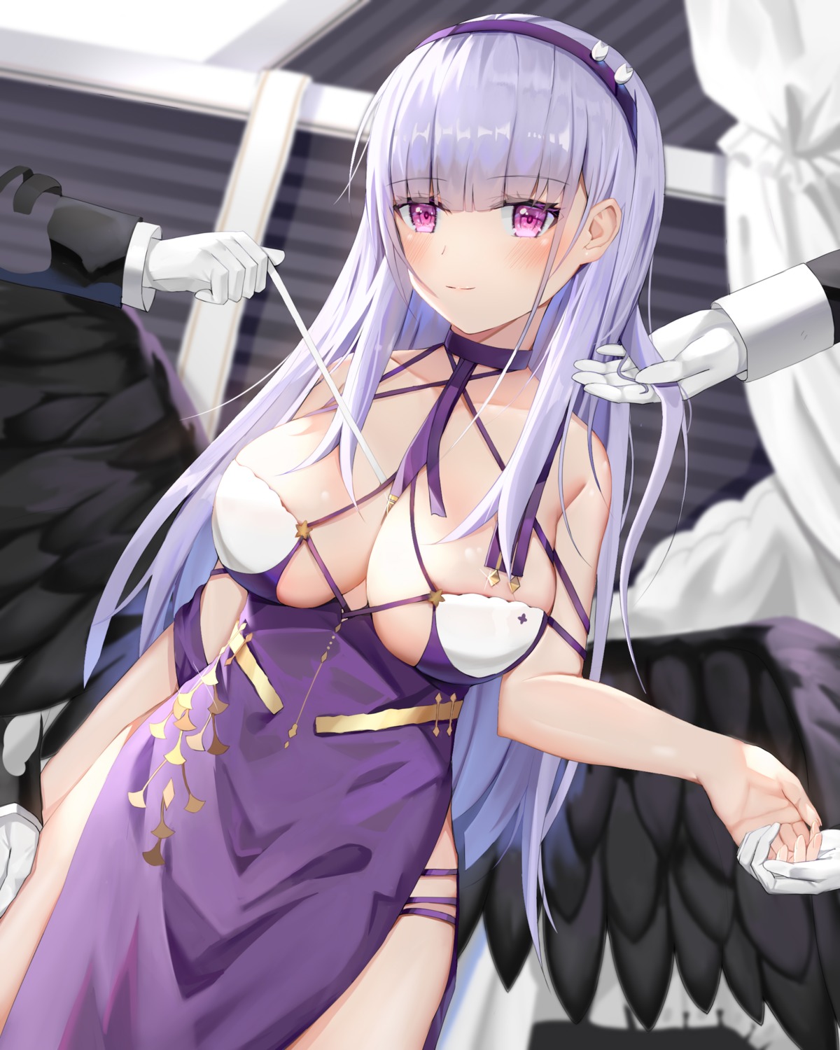 azur_lane chinadress dido_(azur_lane) linz no_bra pantsu wings