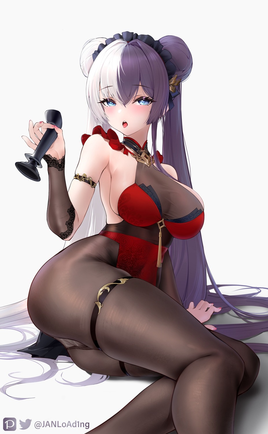 azur_lane bodysuit garter janload1ng no_bra pantsu see_through ying_swei_(azur_lane)