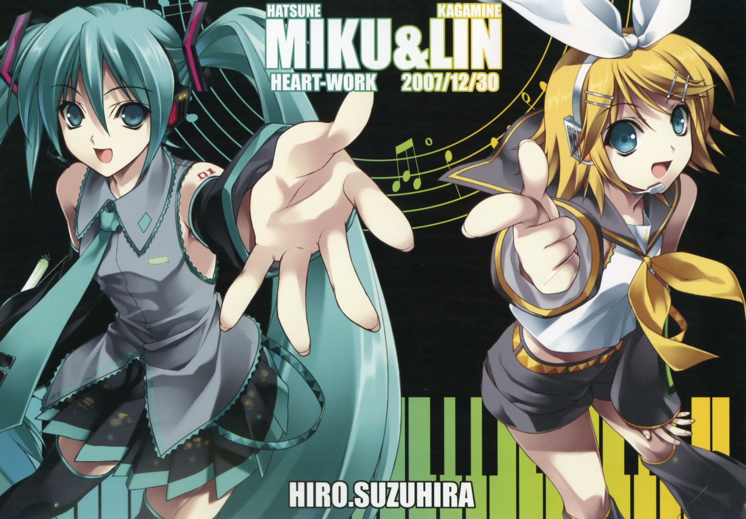 hatsune_miku kagamine_rin suzuhira_hiro vocaloid