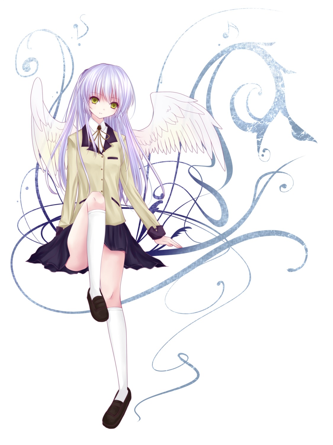 angel_beats! nashonari seifuku tachibana_kanade wings