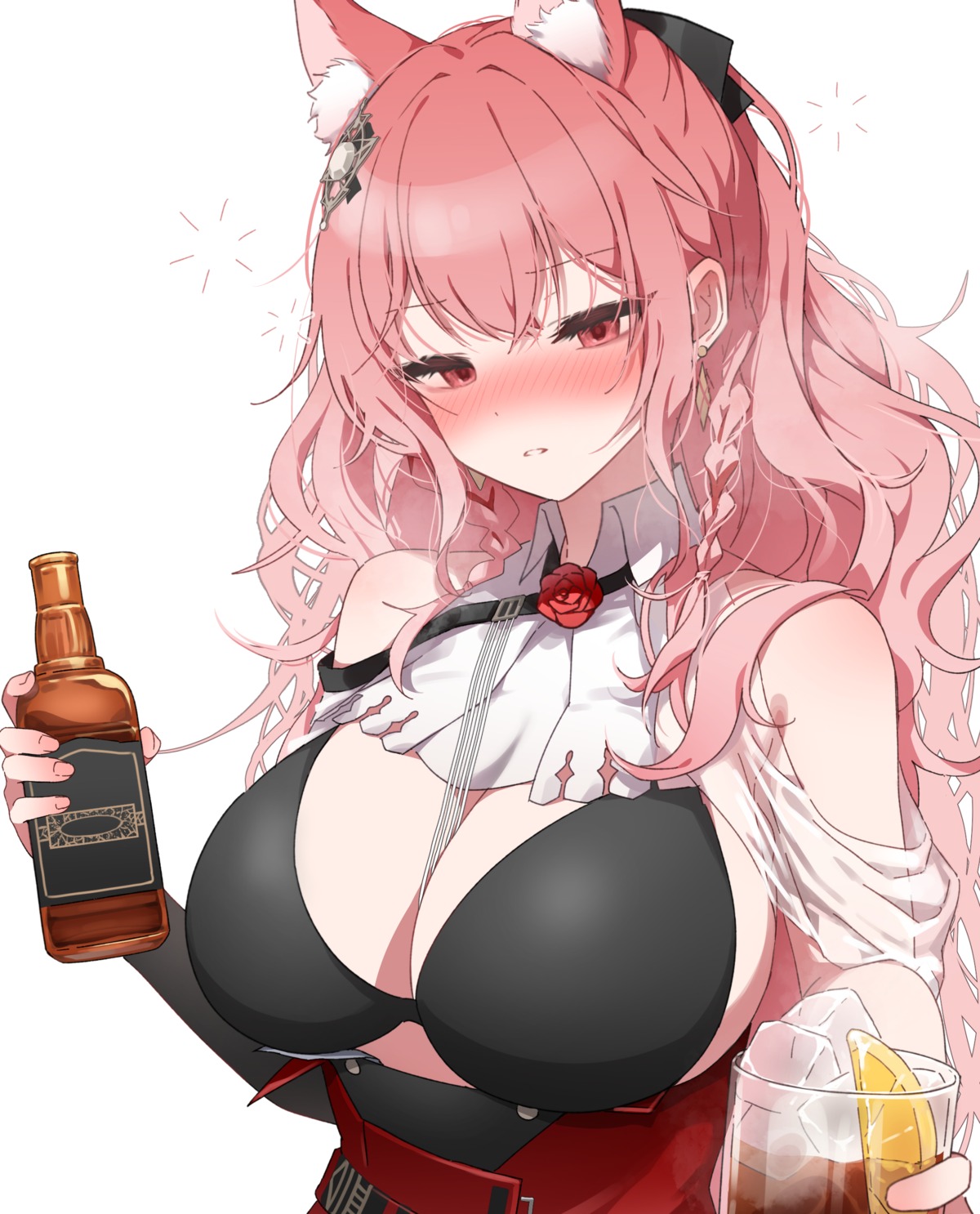 animal_ears arknights bra open_shirt pingpangpongpang pozyomka_(arknights) see_through