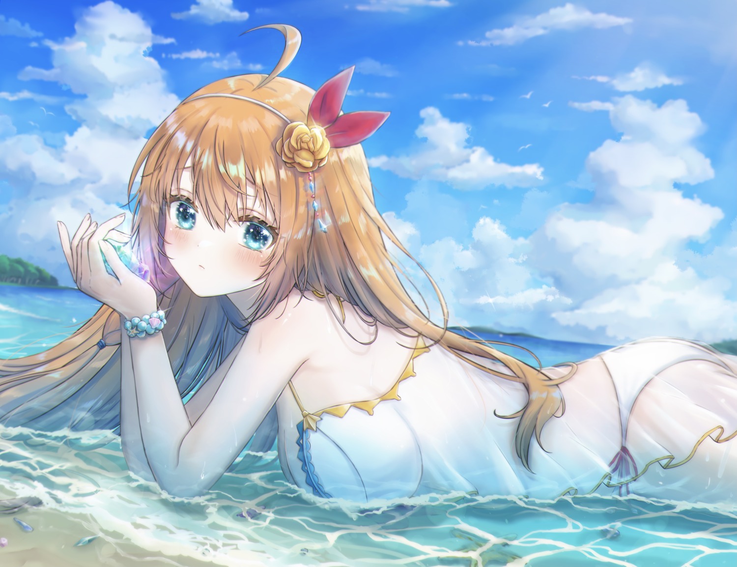 pecorine princess_connect princess_connect!_re:dive see_through shinzousan swimsuits wet