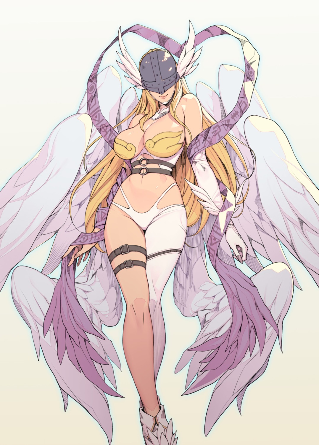 angewomon bikini_armor cleavage digimon garter oda_non wings