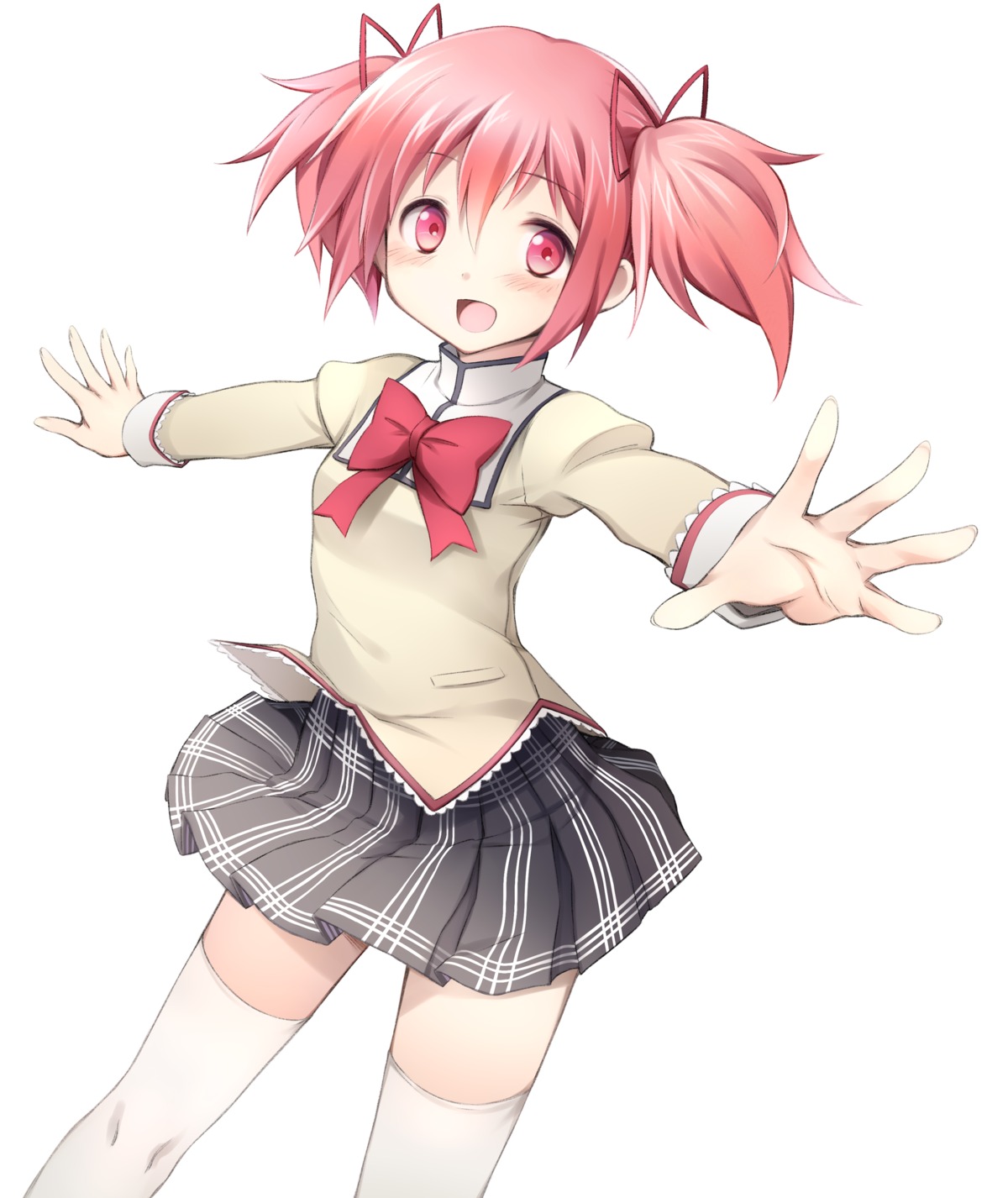 jas_(annkoromochi) kaname_madoka mahou_shoujo_madoka_magica seifuku thighhighs