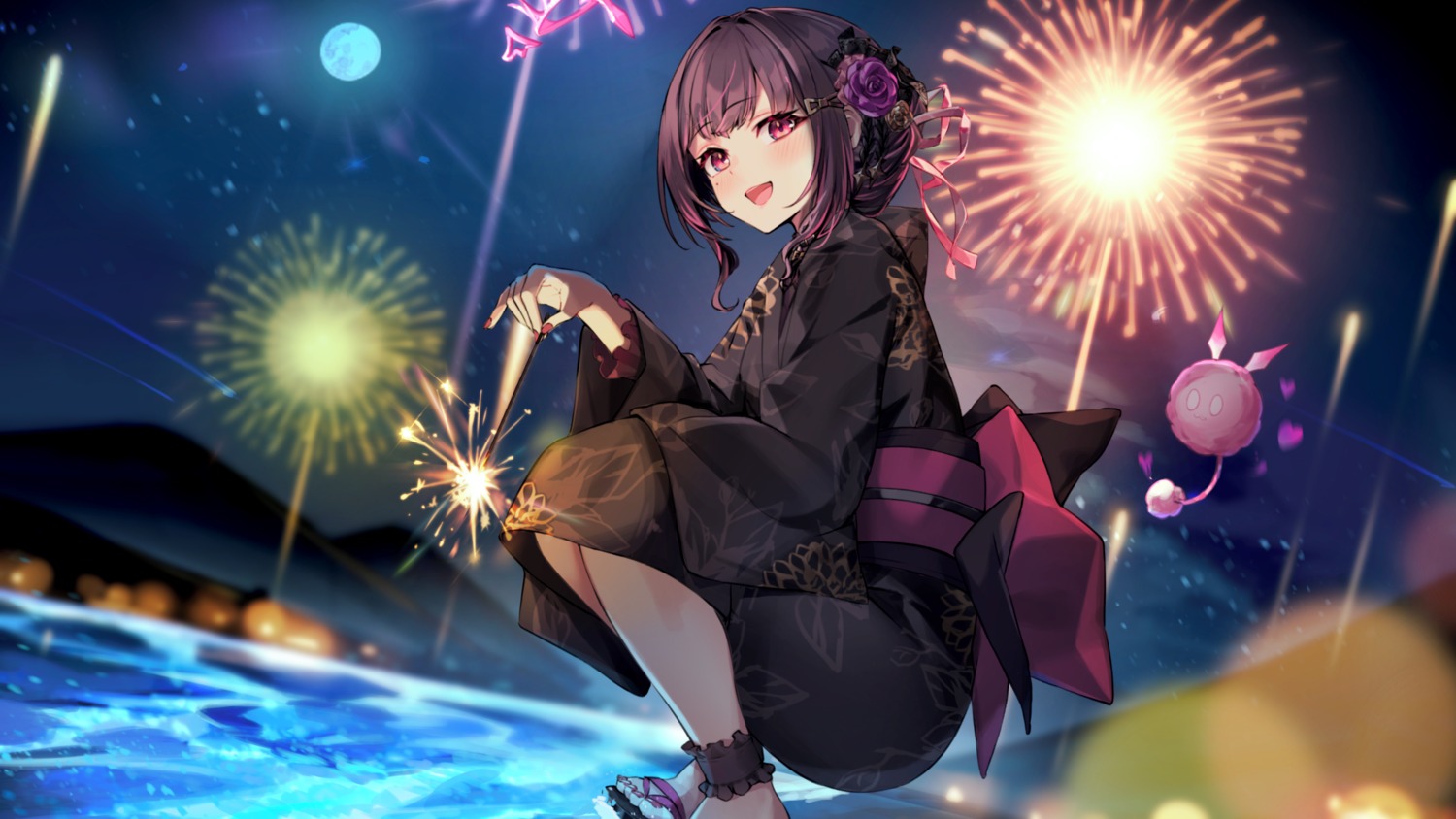 e_buki himemiya_rie phase_connect wallpaper yukata