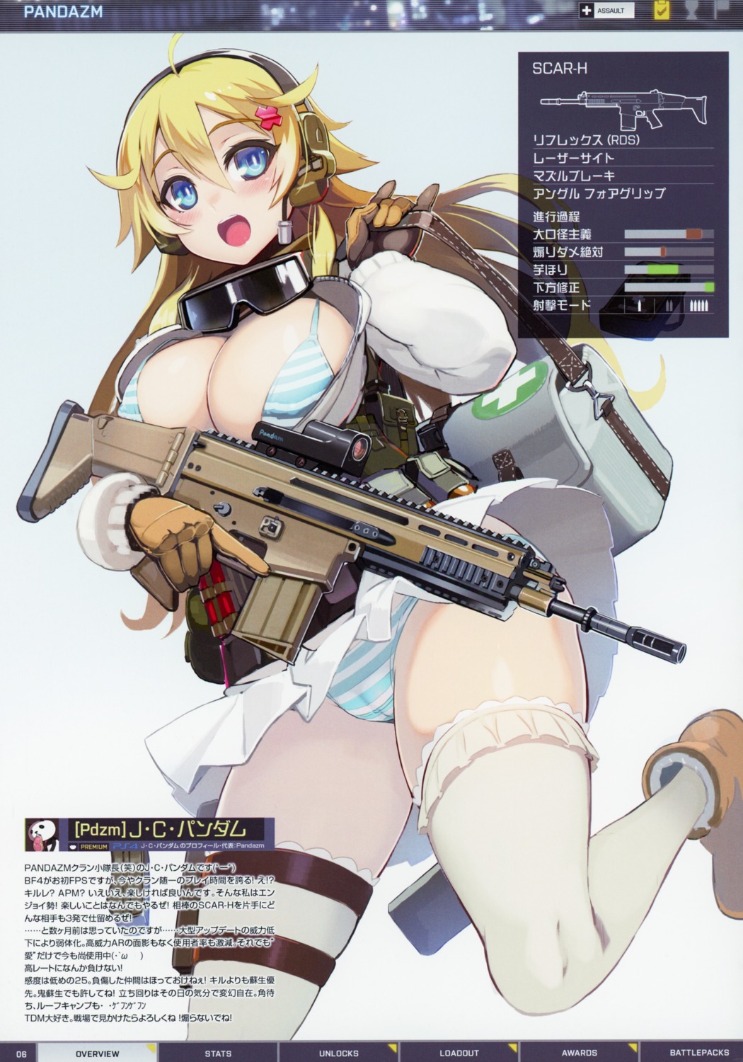 bra erect_nipples garter gun open_shirt pantsu shimapan tagme thighhighs