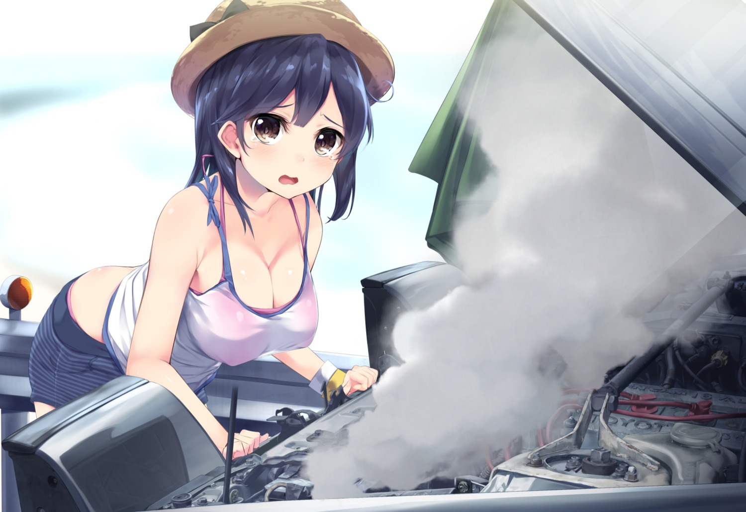 bikini cleavage erect_nipples gedou_(shigure_seishin) kantai_collection swimsuits ushio_(kancolle)