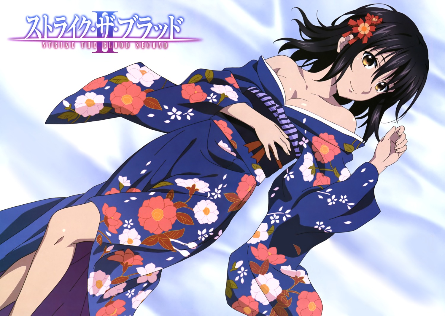 cleavage detexted hashimoto_maki himeragi_yukina open_shirt strike_the_blood strike_the_blood_ii yukata