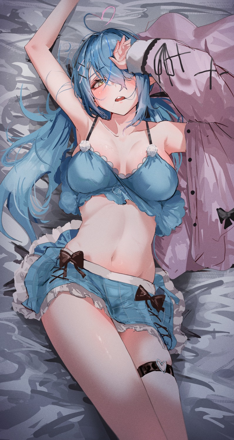 elf garter hololive lingerie menomeno_draw pointy_ears yukihana_lamy