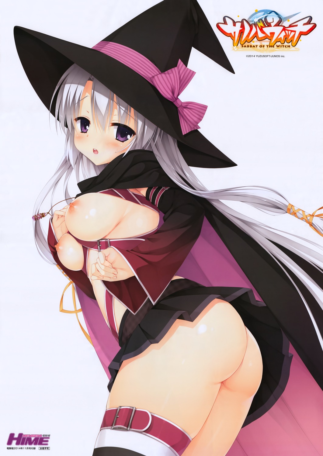 ass ayachi_nene breasts garter muririn nipples nopan sanoba_witch witch yuzu-soft