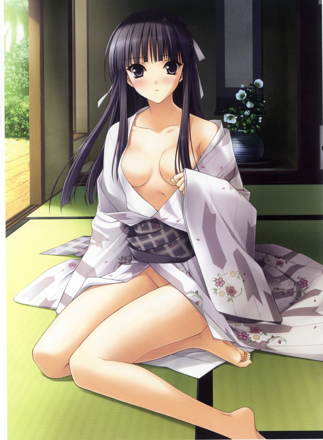 cleavage migiwa_kazuha no_bra nopan open_shirt sphere suzuhira_hiro yosuga_no_sora yukata