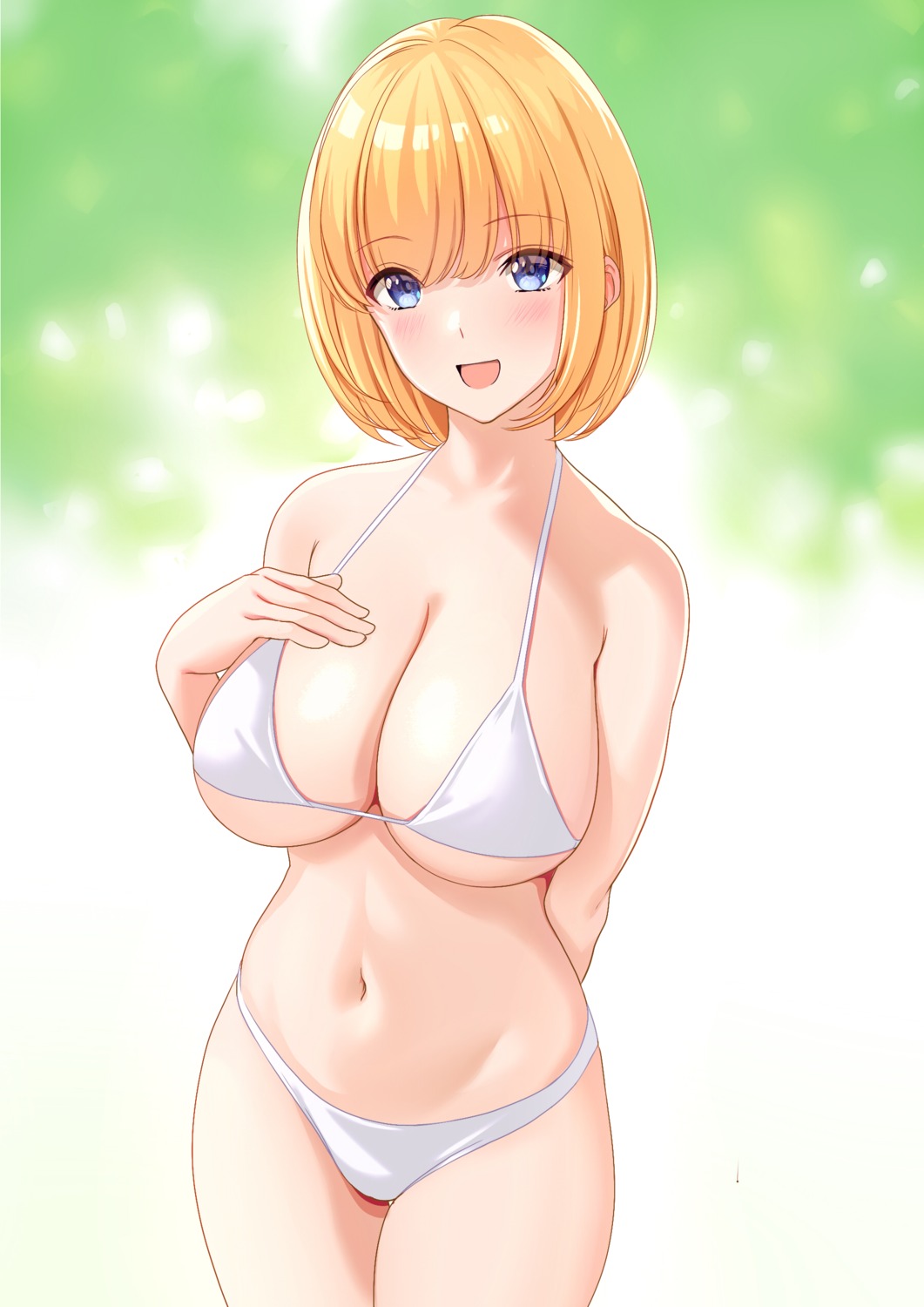 bikini breast_hold marui_koishi swimsuits