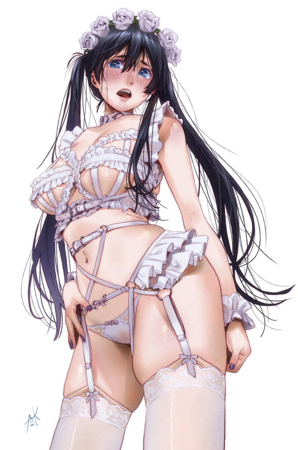 kamiyama_aya lingerie pantsu stockings thighhighs