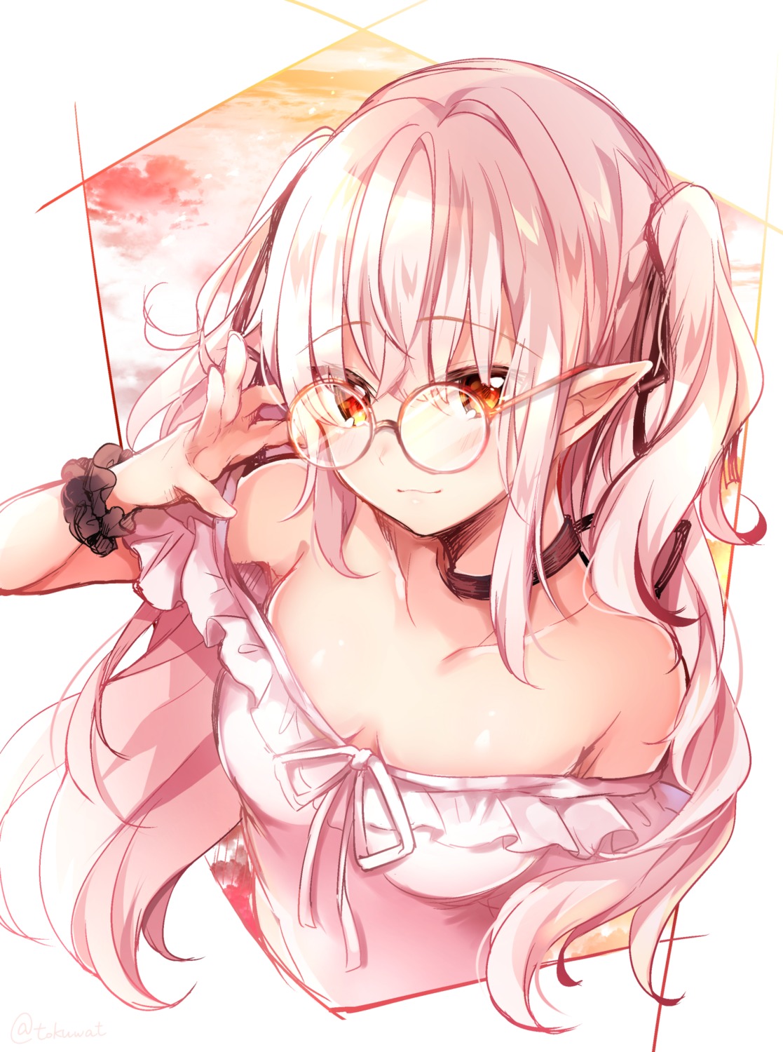 chucolala fukunoki_tokuwa mashiro_kanon megane no_bra open_shirt pointy_ears