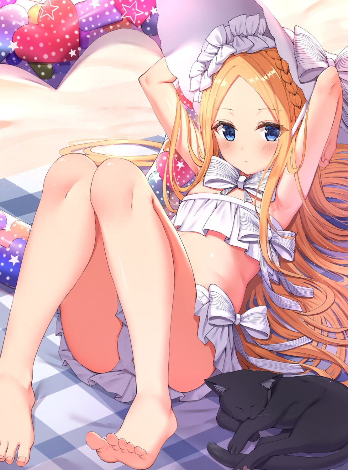 abigail_williams_(fate) bikini cameltoe fate/grand_order feet loli neko skirt_lift swimsuits xue_lu